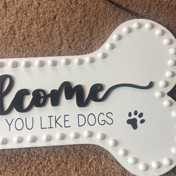 Dog Door Wall Sign Welcome We Hope You Like Dogs - Picture 3 of 8